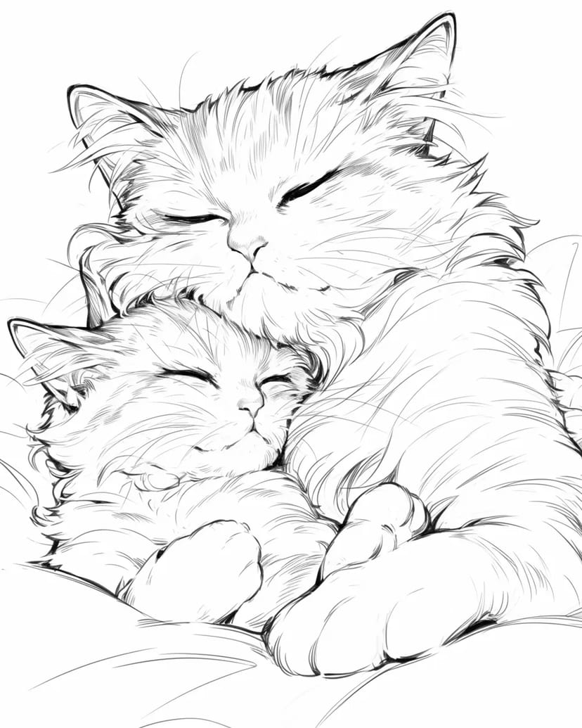 幸福的猫家庭