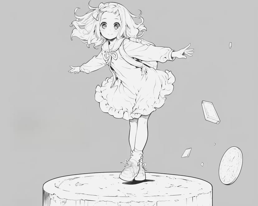 Girl Dancing in the Wind