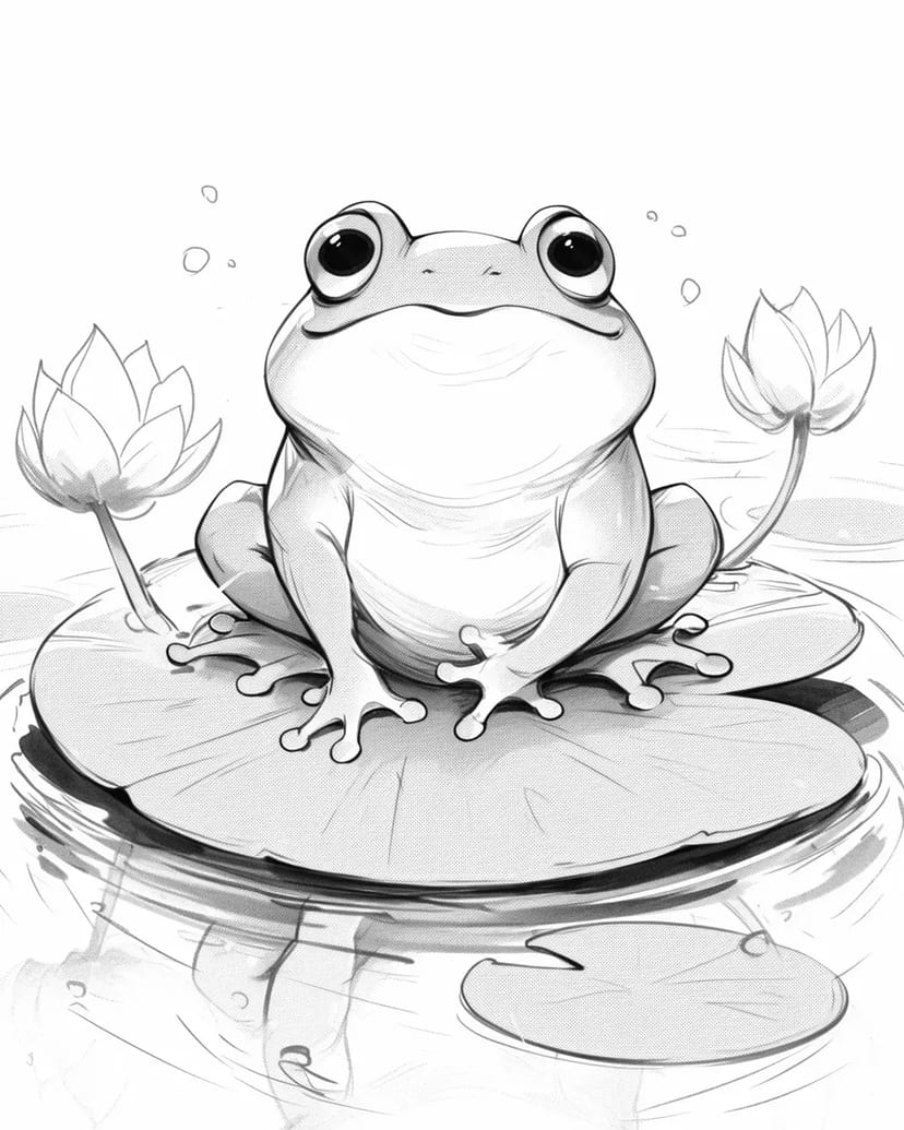 Grenouille sur un Nénuphar