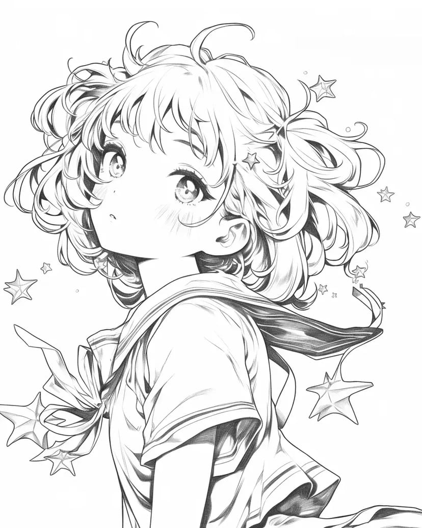 Fille Regardant les Étoiles