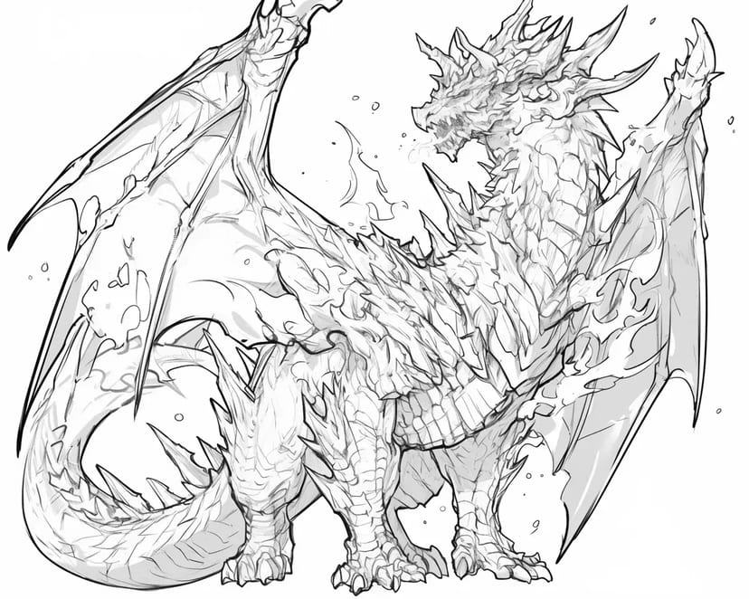 Majestuoso Dragón de Fuego