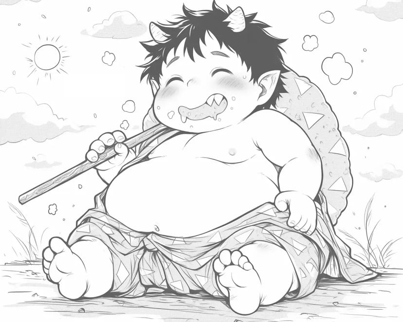 Oni regordete tomando el sol