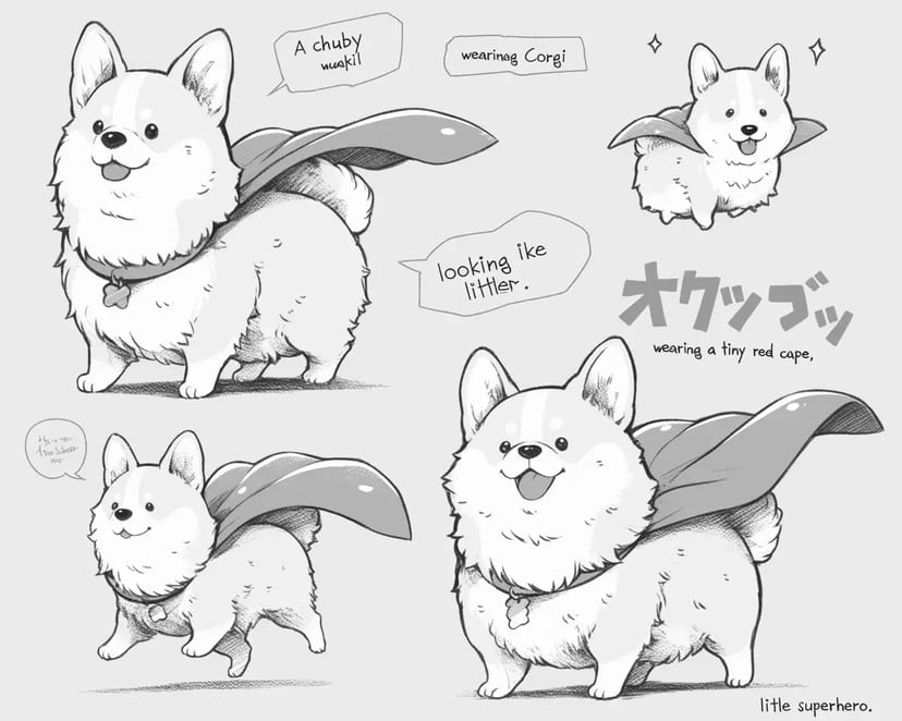 Petit Corgi Superhéros
