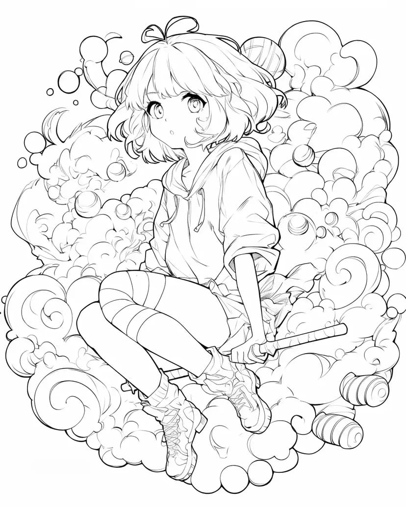 Chica en Nubes Esponjosas
