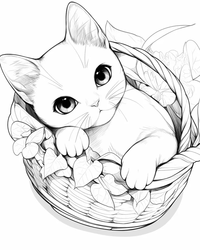Adorable Chaton dans un Panier