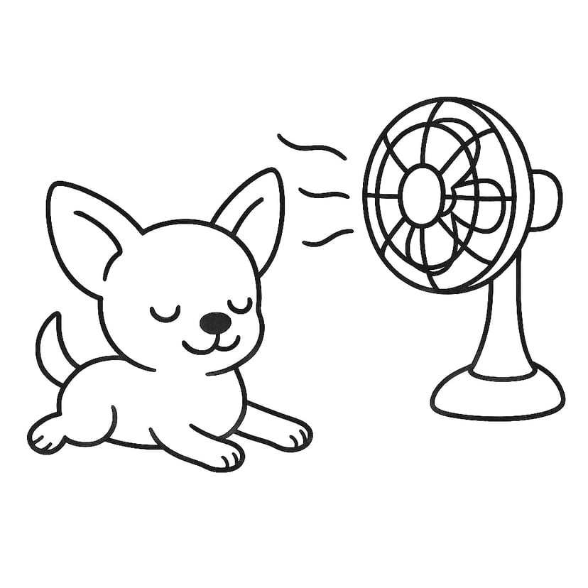 Chiot se Relaxant dans la Brise Fraîche