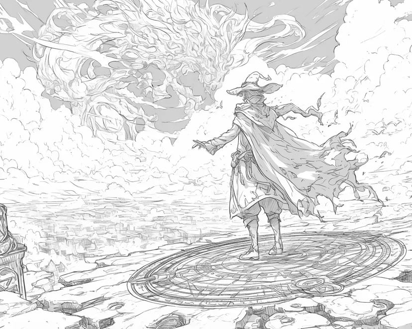 Sorcier et le Rituel d'Invocation