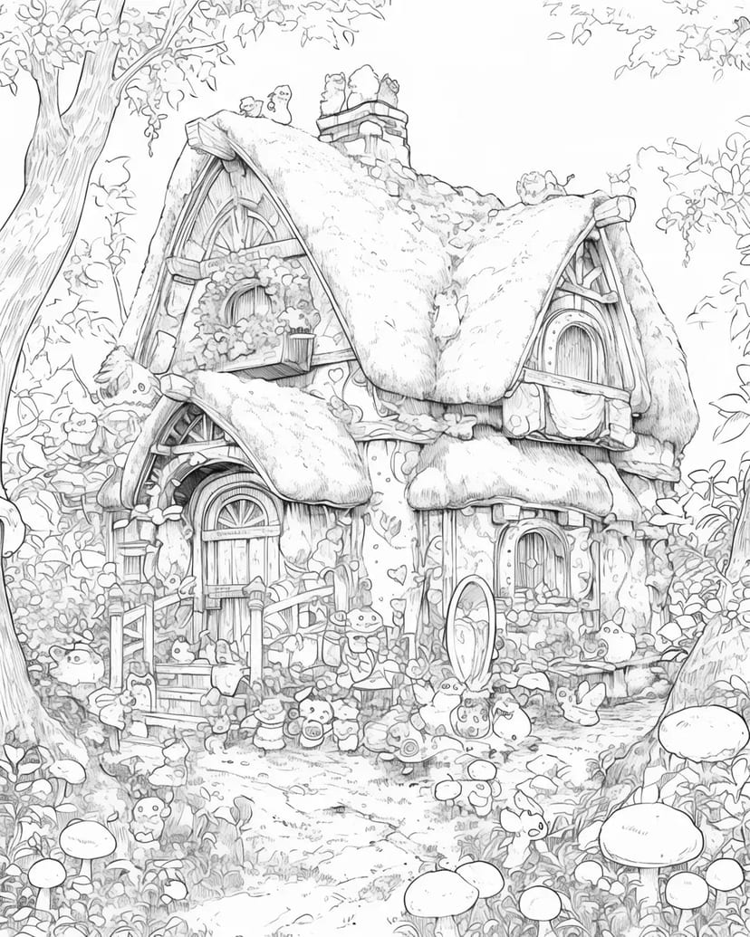 Casa en el Bosque de Dulces de Pequeños Animales