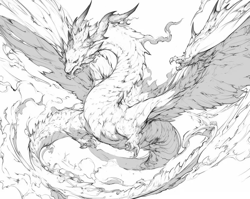 Dragón surcando el cielo