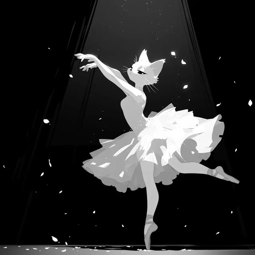 Gata Bailarina a la Luz de la Luna