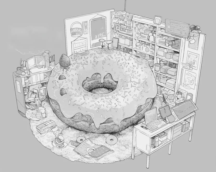 Habitación con un Donut Gigante