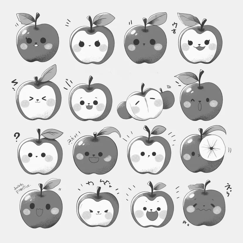 Expresiones de Manzanas Adorables
