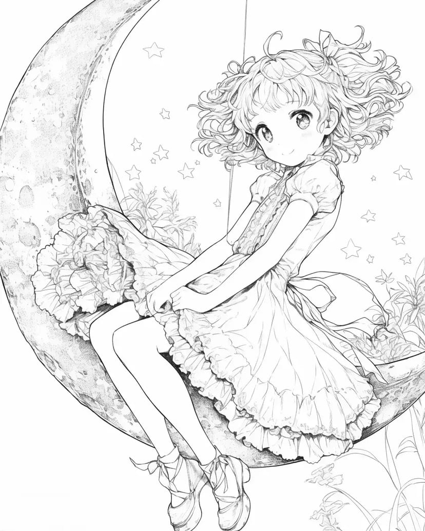 Fille sur la Lune