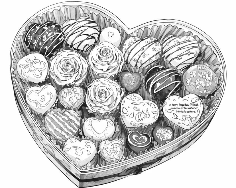 Caja de Chocolates en Forma de Corazón