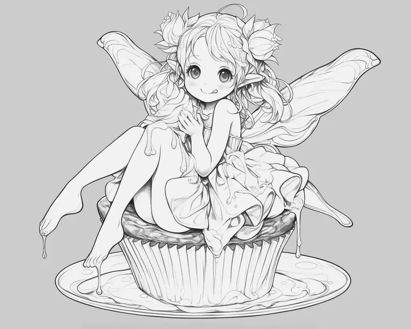 Hada sobre un Cupcake