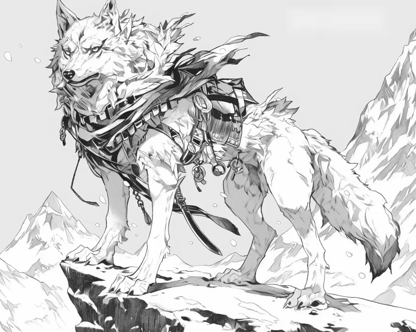 Lobo en el Pico de la Montaña