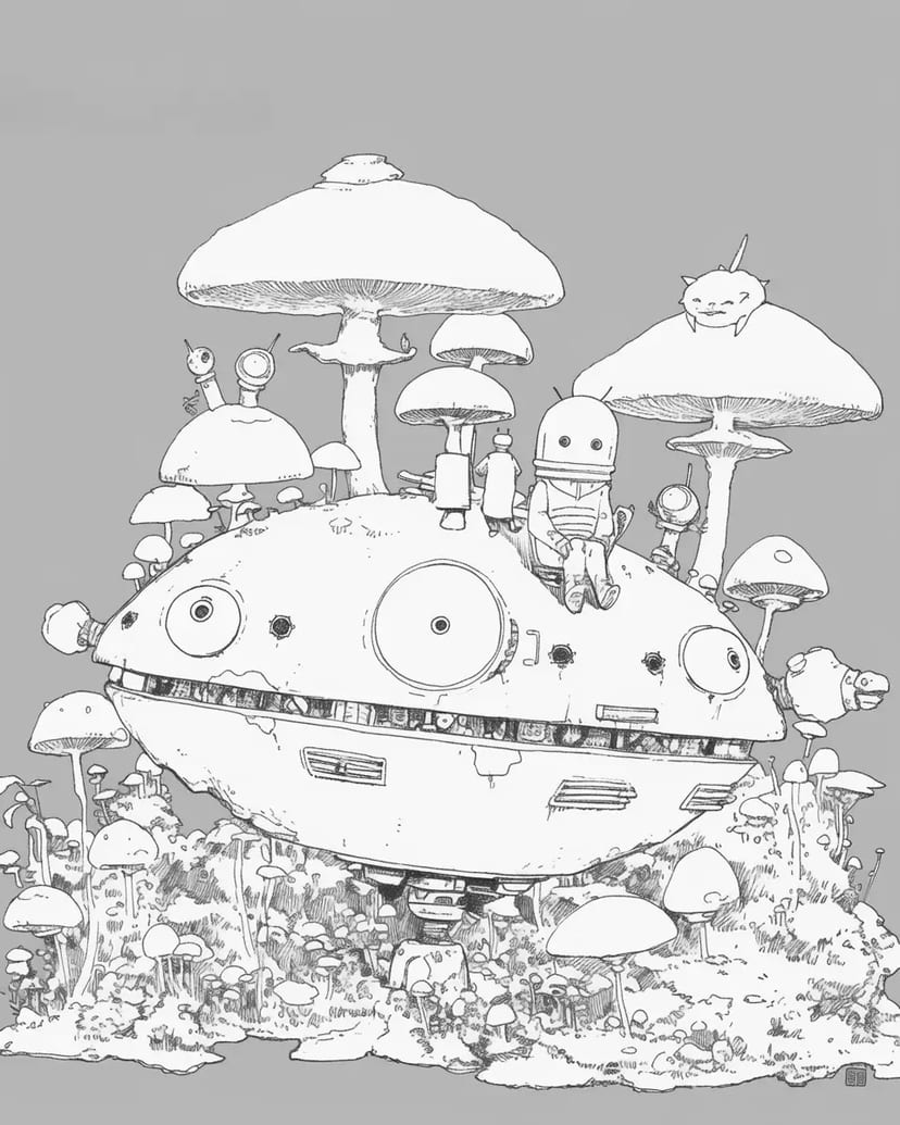 Exploración Espacial en el Planeta de Hongos