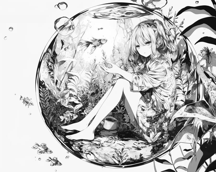 Fille dans le Verre