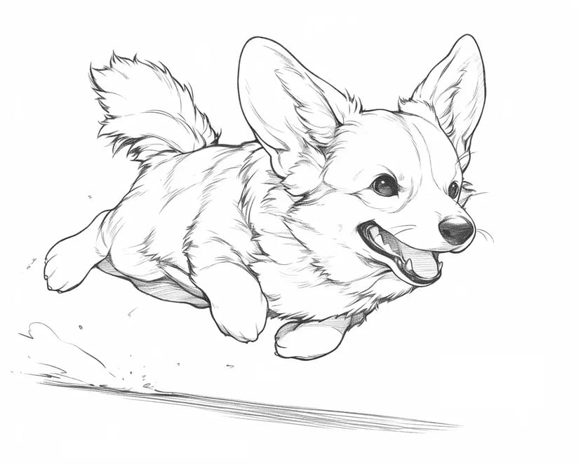 Corgi en Course