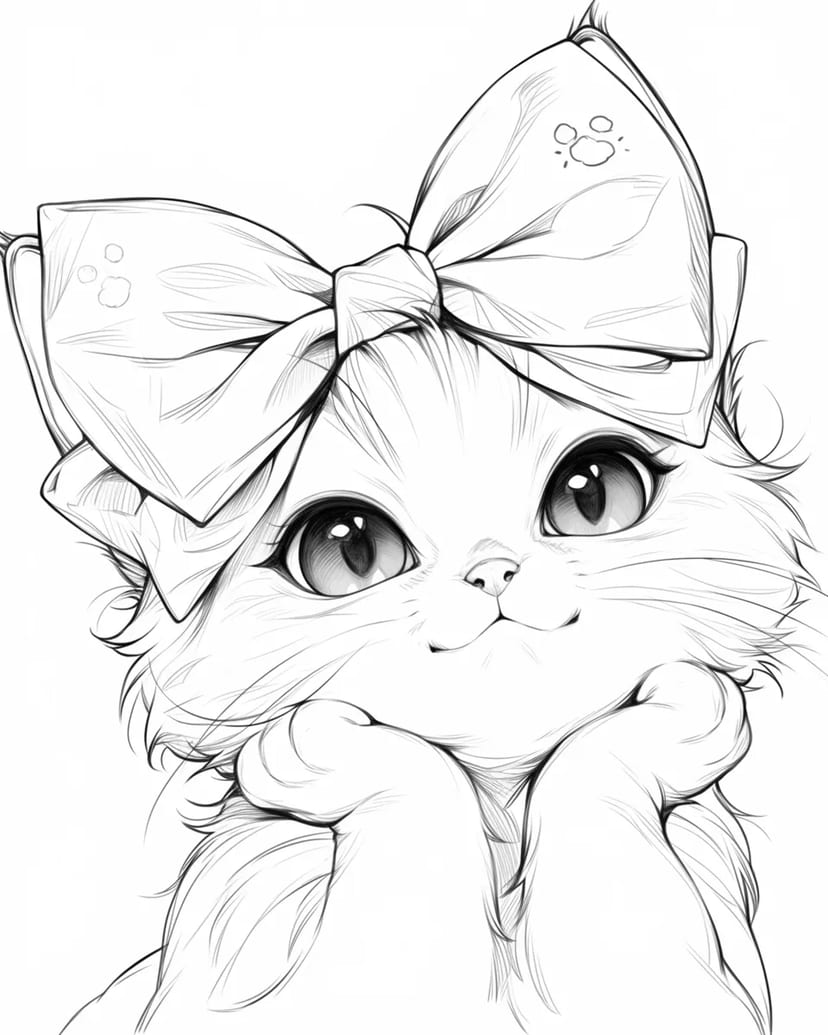 可爱的蝴蝶结小猫