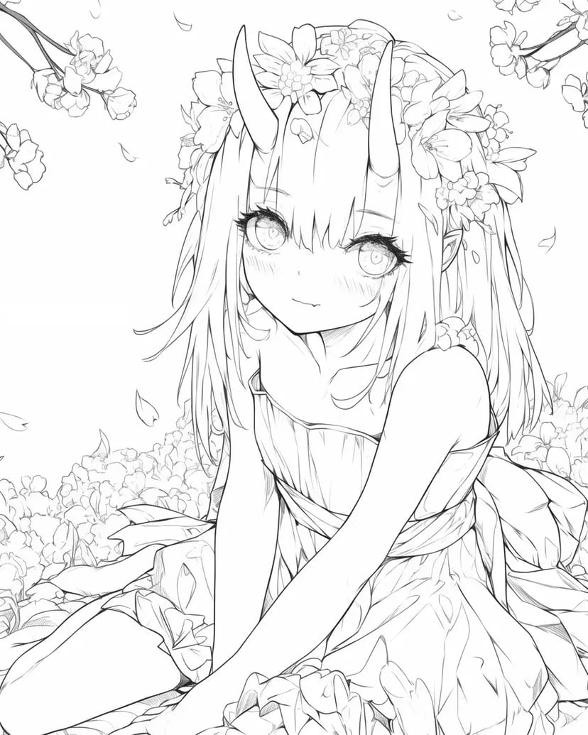 Chica con Corona de Flores