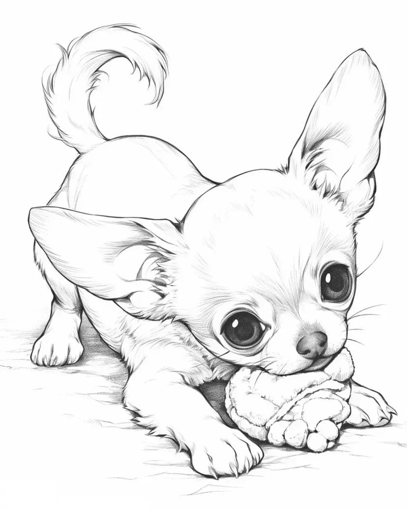Chihuahua Jouant avec un Jouet