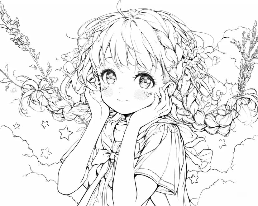 Chica Mirando al Cielo Estrellado