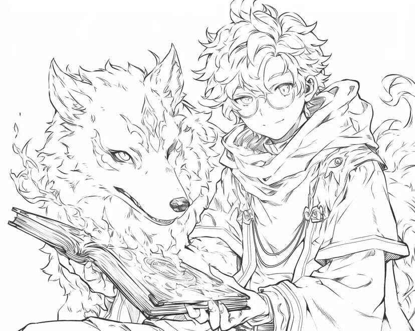 El Libro Mágico y el Lobo Compañero