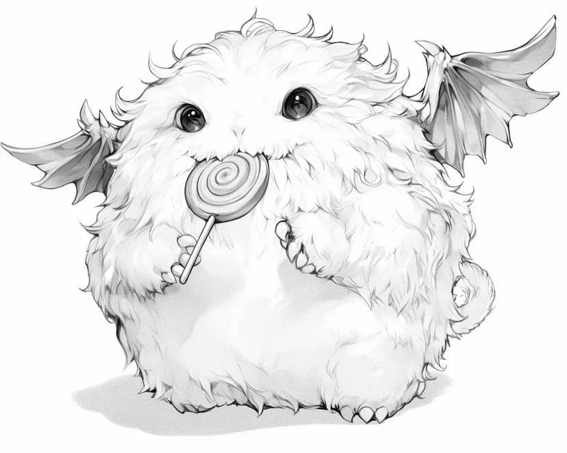 Fluffy Monster with Candy