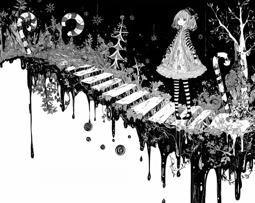Fille Traversant le Pont de Bonbons