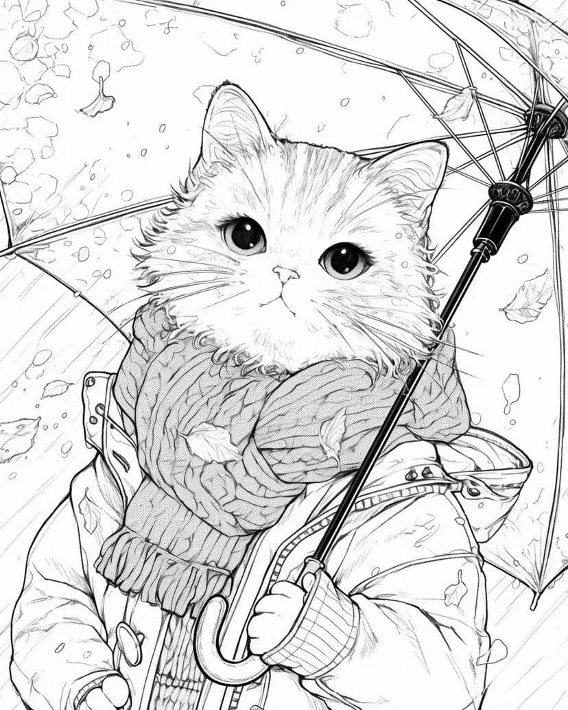 Gatito en la Lluvia