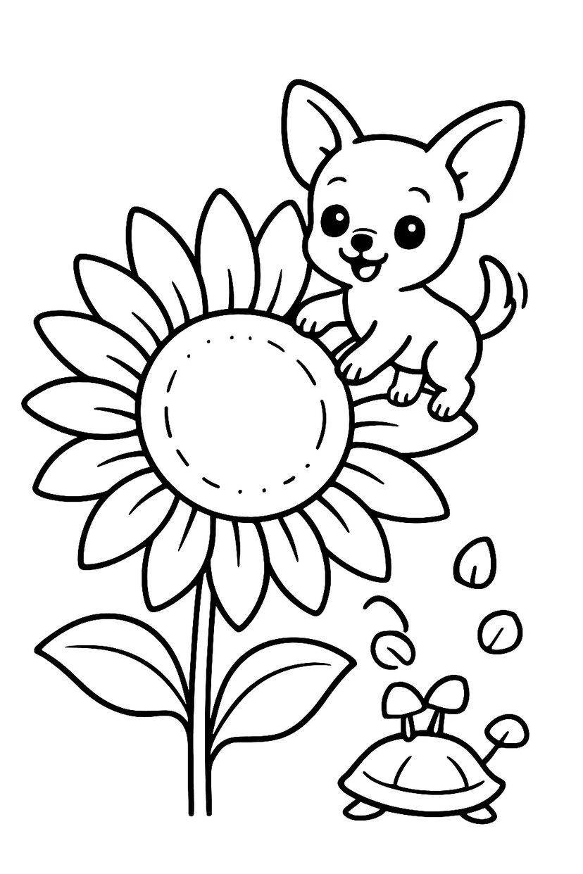 Aventure d'un Chiot et Tournesol