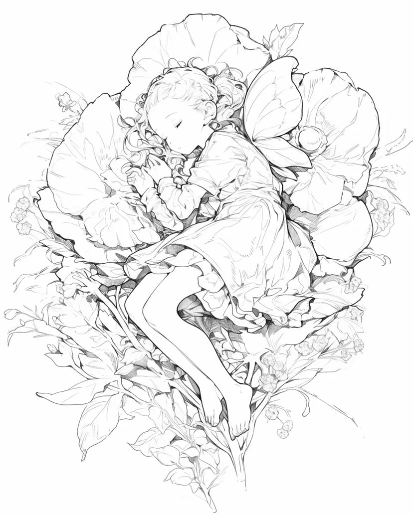 花床上的睡眠仙子