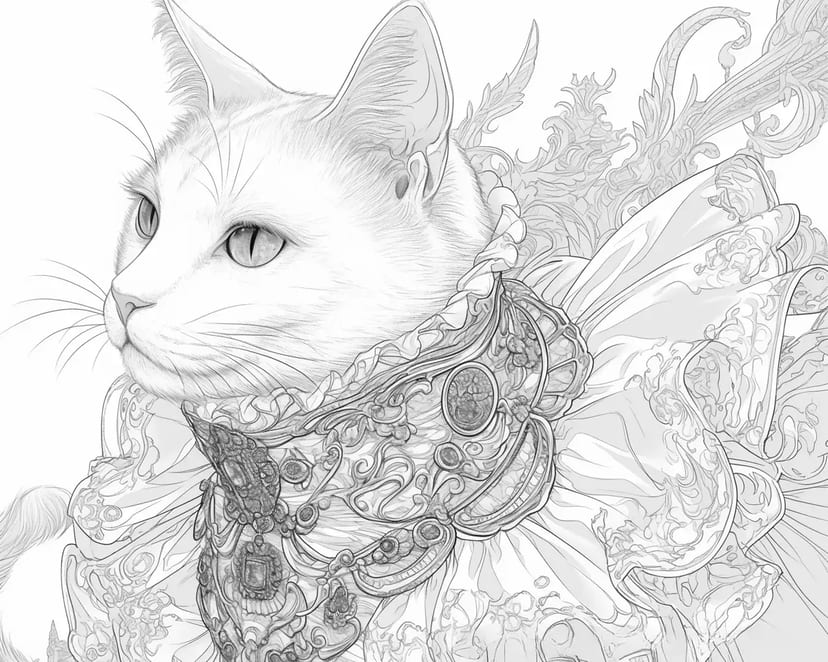 Kucing dalam Pakaian Elegan