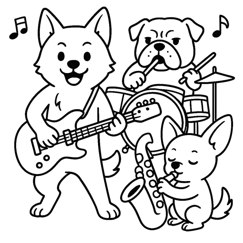 La divertida banda de perros