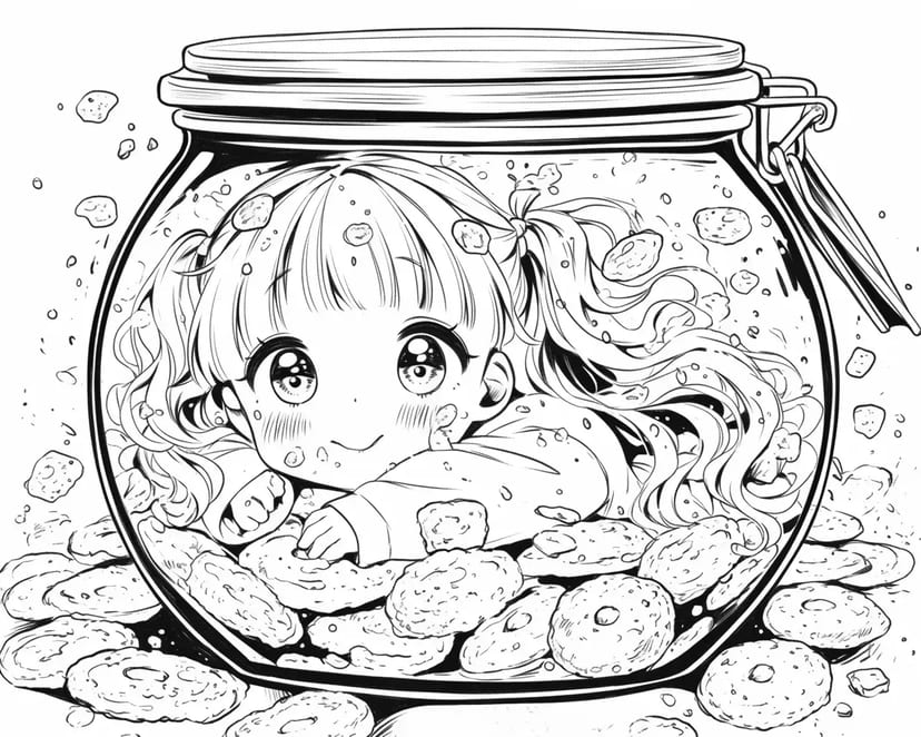A Tiny Girl Inside a Cookie Jar