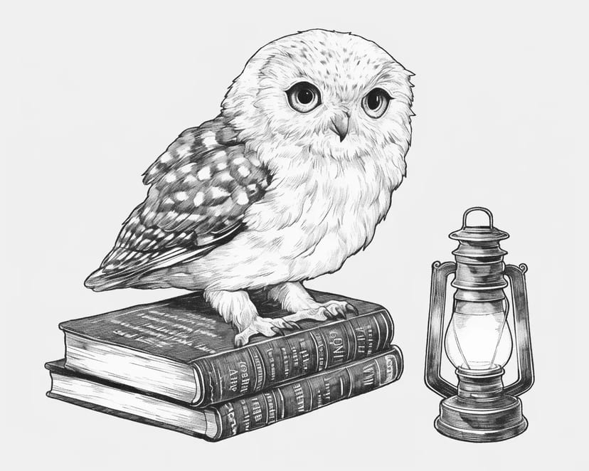 Hibou Sage et Livres