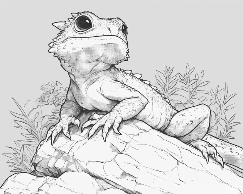 Curious Lizard on a Rock