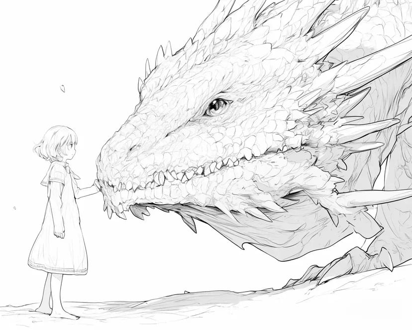 Une Jeune Fille Rencontre un Dragon