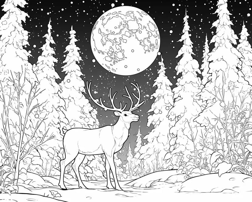 Noche Tranquila en el Bosque de Invierno