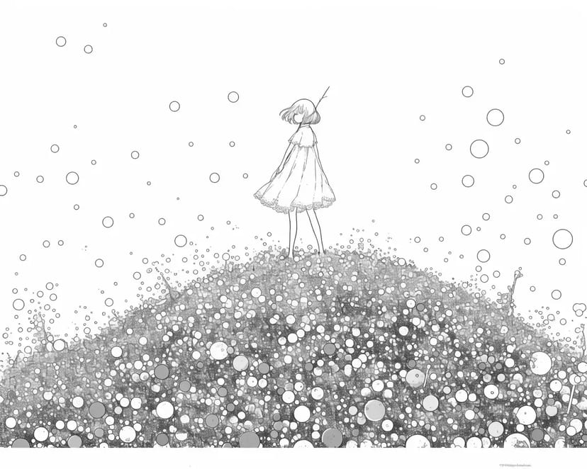 Chica en la Colina de Estrellas