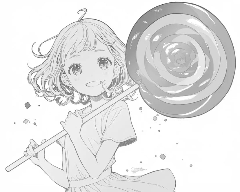Girl with a Giant Lollipop