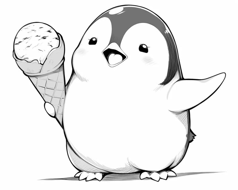 Pingouin avec Glace
