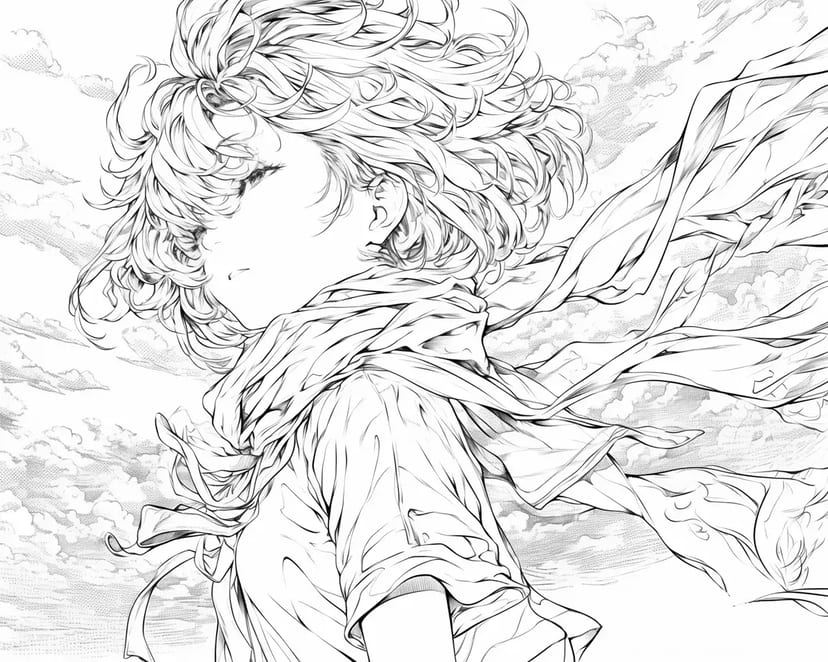 Chica Sintiendo el Viento