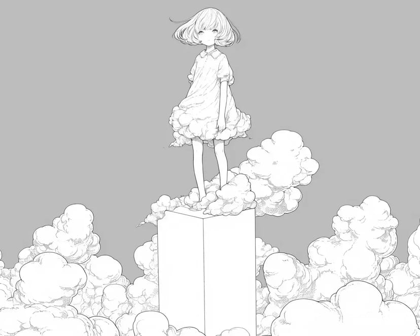 Fille sur les Nuages