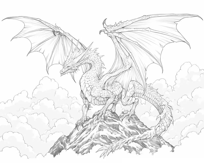 Dragón en la Cima de la Montaña