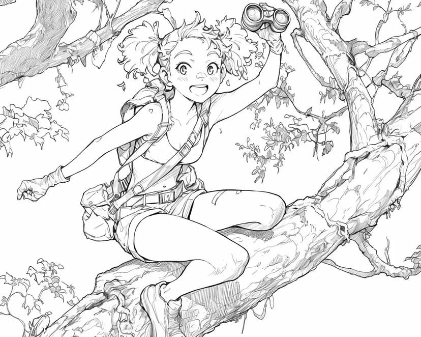 Chica Aventurera Trepando un Árbol Antiguo