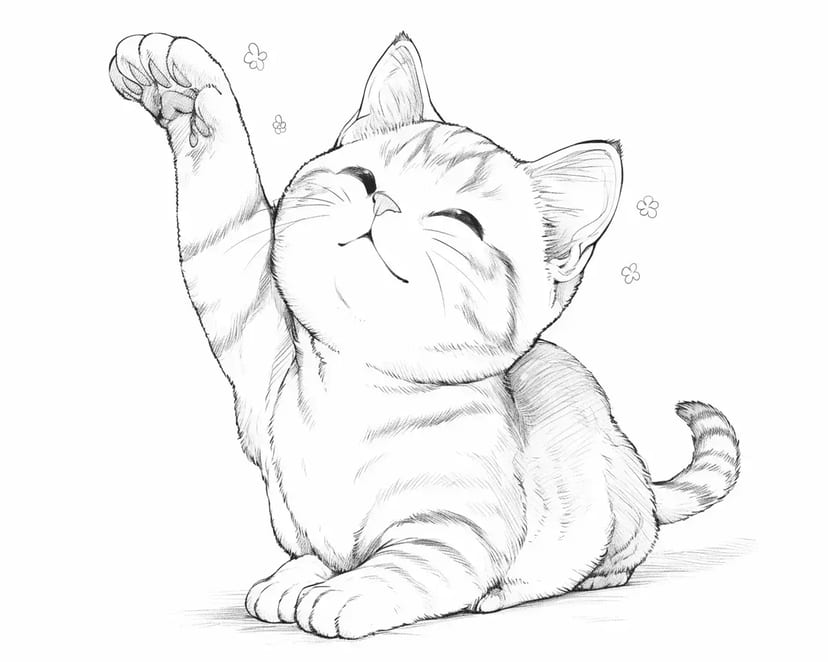 Pose Kucing Bahagia