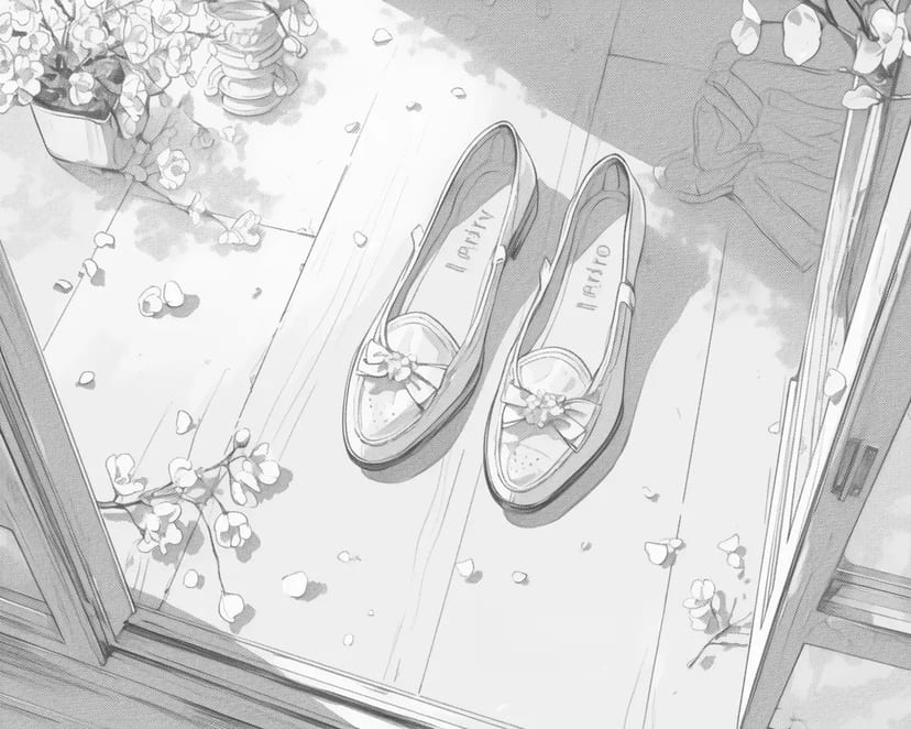 Sapatos de Flor de Cerejeira na Sala de Aula