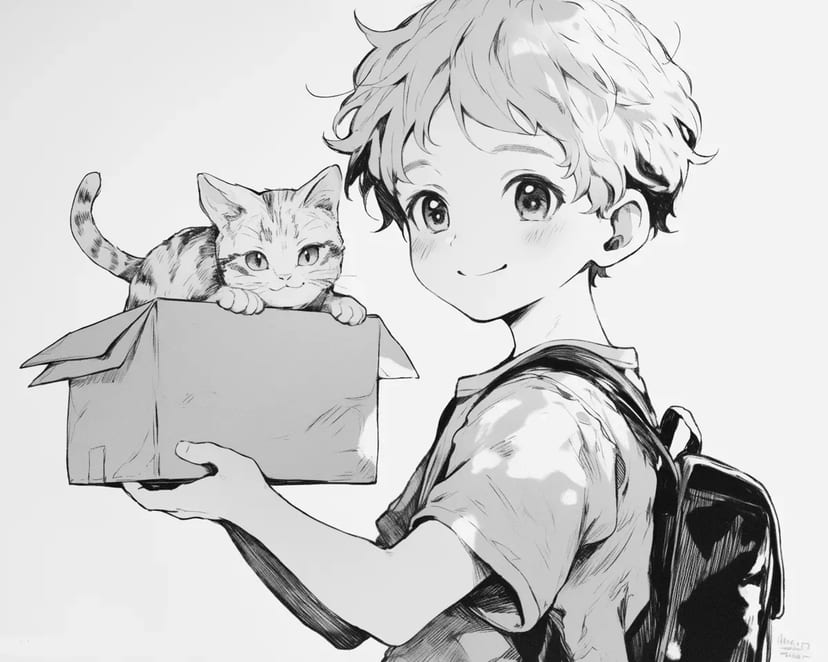 La Rencontre d'un Garçon et d'un Chaton
